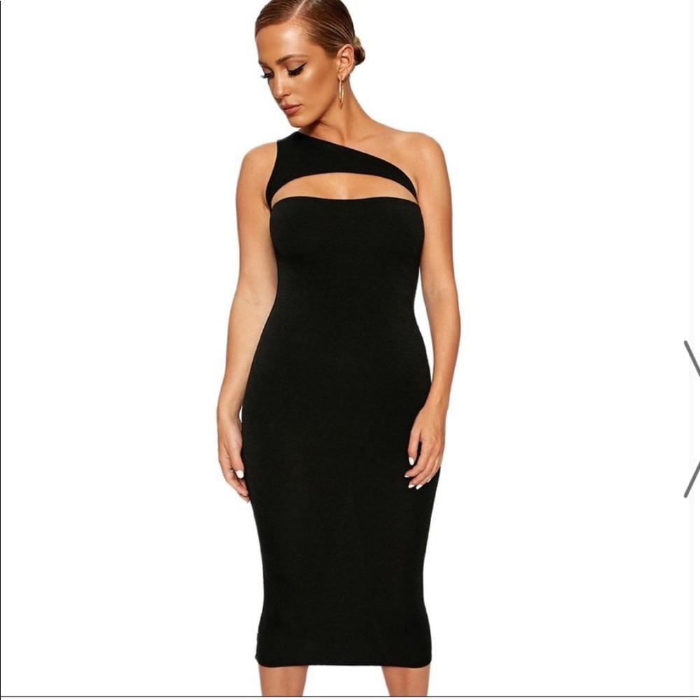 naked wardrobe black Cut To The Side Dress
